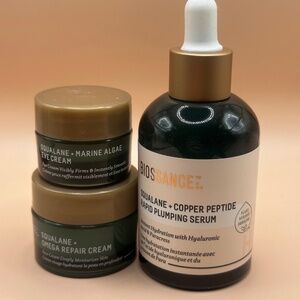 BIOSSANCE Instant Hydration Set Full Size Plumping Serum, Eye Cream, Moisturizer